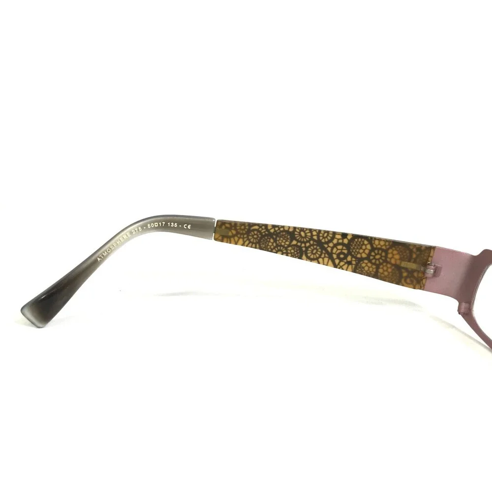 Lafont Eyeglasses Frames ATMOSPHERE 275 Black Pink Floral Rectangular 50-17-135